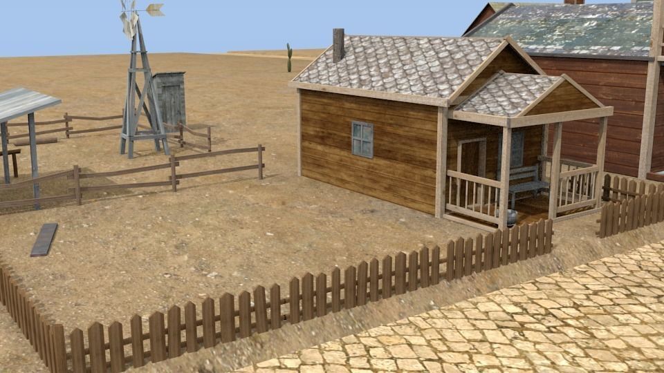 Western town Free low-poly 3D model_11