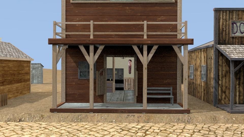 Western town Free low-poly 3D model_15