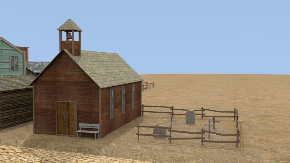 Western town Free low-poly 3D model_13