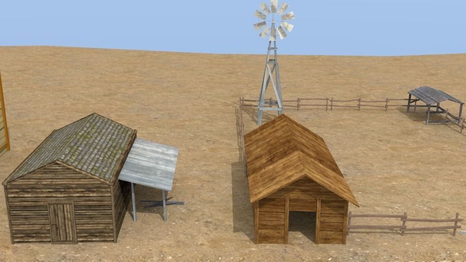 Western town Free low-poly 3D model_21