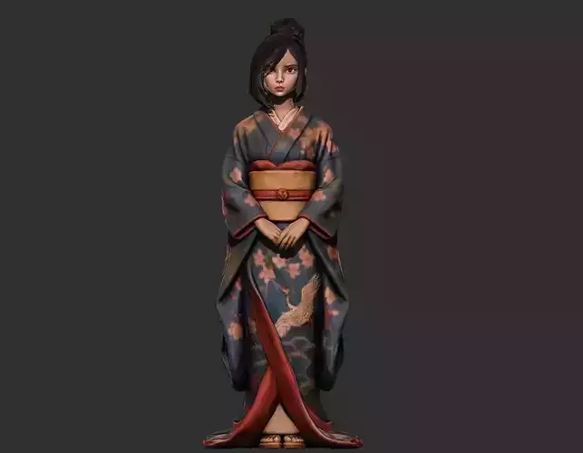 Young Woman in Kimono