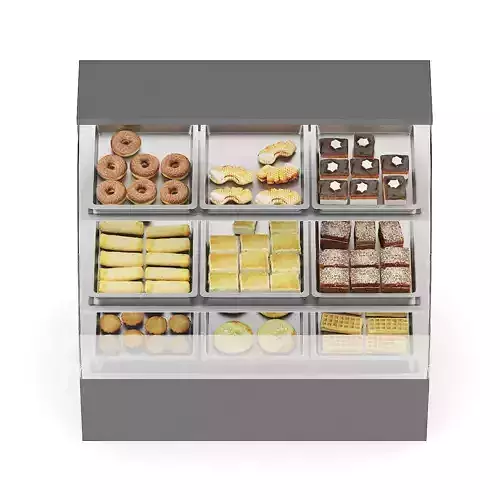 Market Shelf - Cakes and Pies 3D model