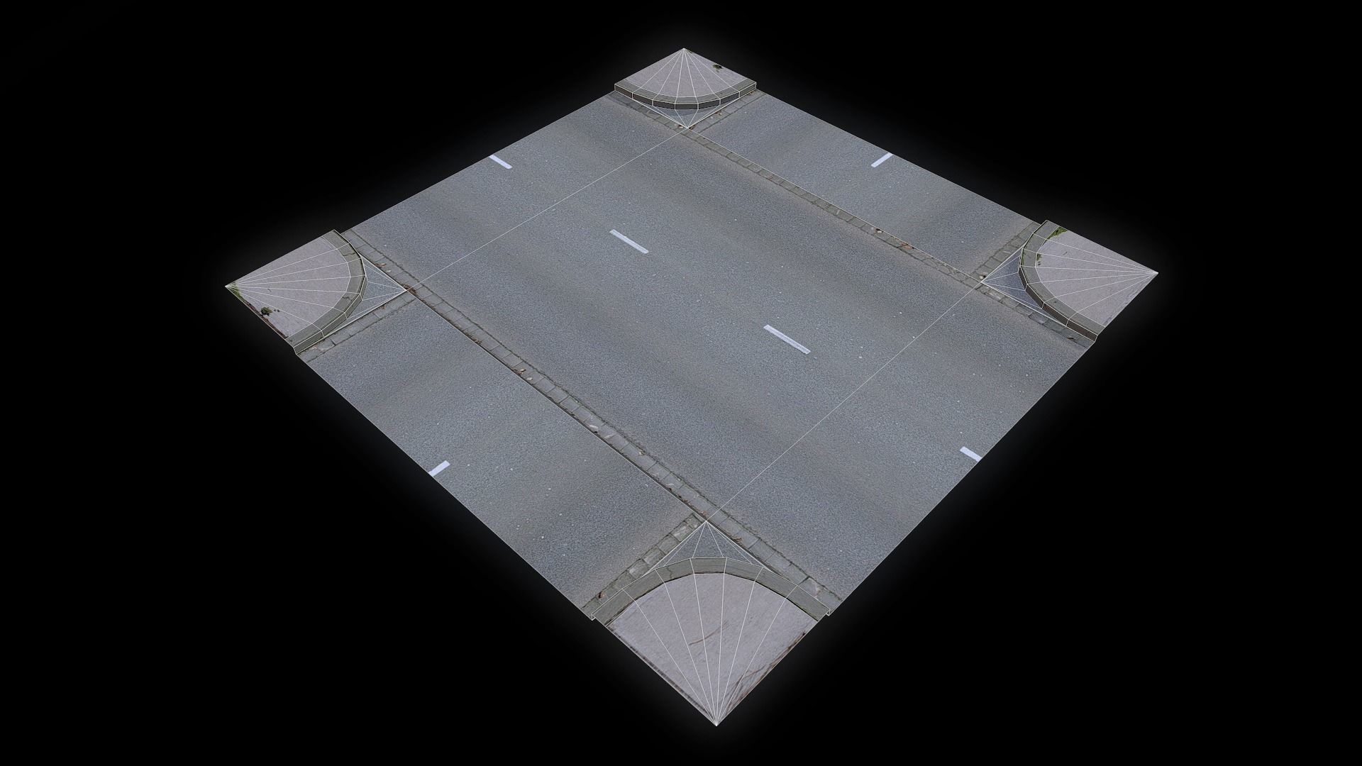 Low Poly Modular Road Network Low-poly 3D model_5