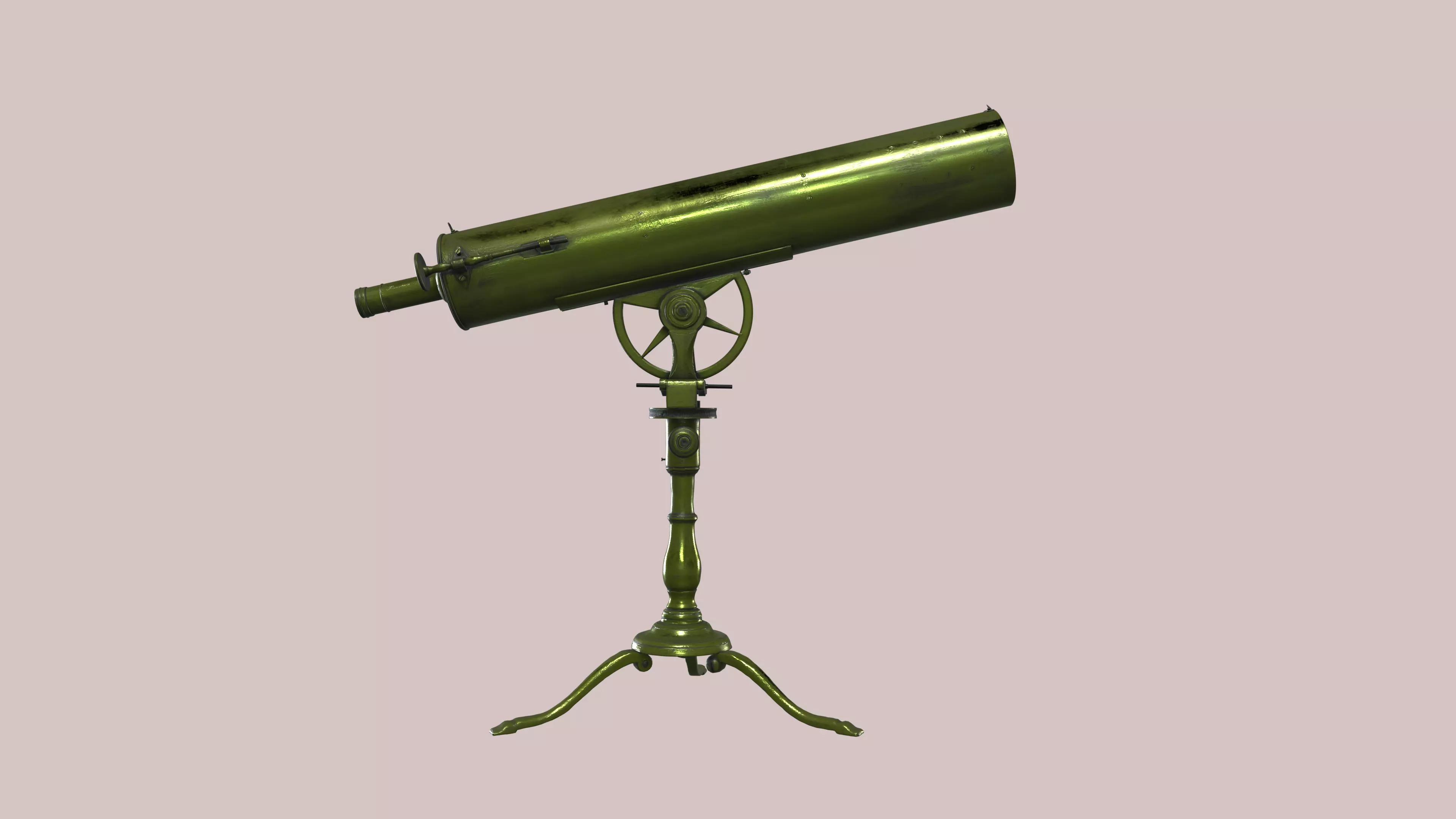 Gregorian Telescope 3D Model - Scientific Instrument Free low-poly 3D model