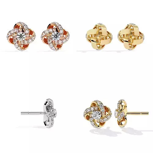 Diamond Knot Infinity Stud Earrings 3DM STL Files