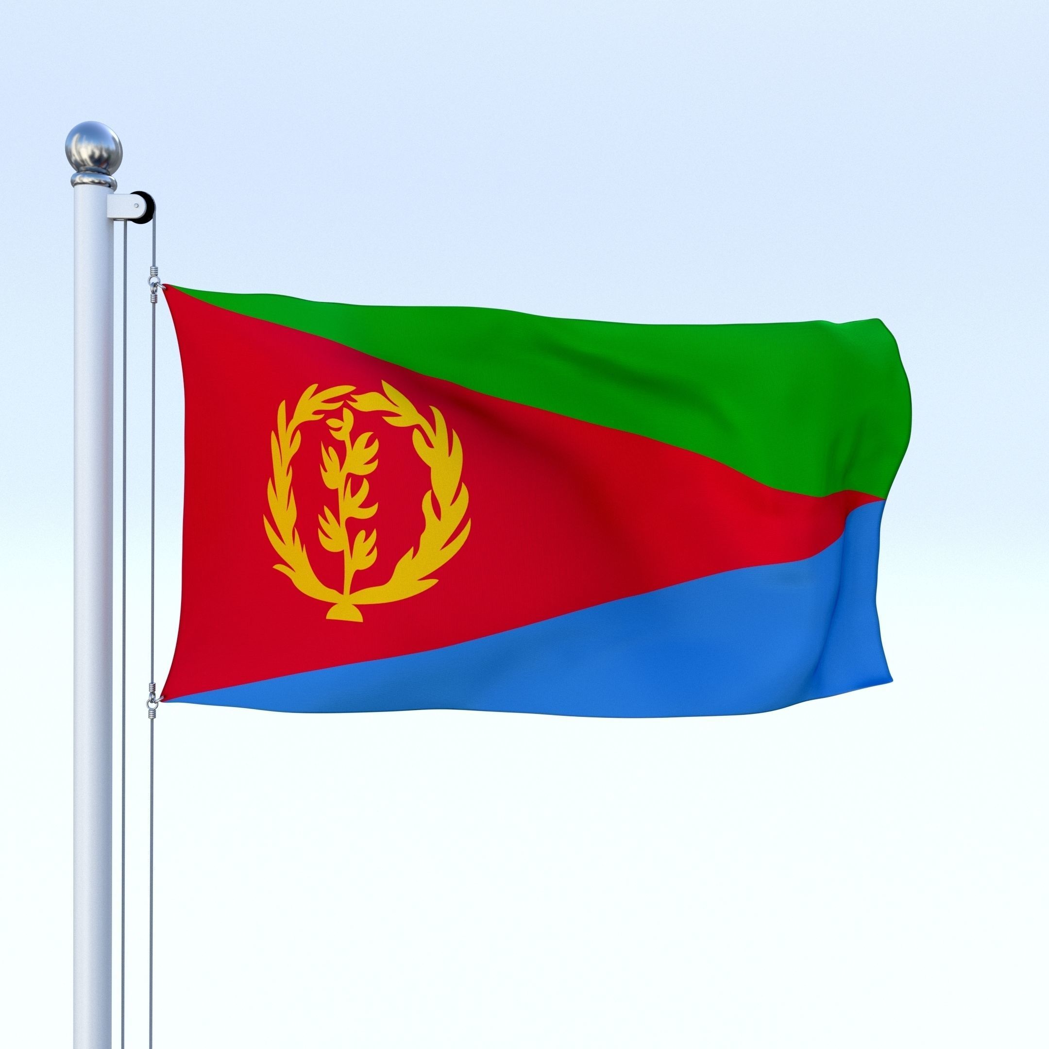Animated Eritrea Flag Low-poly 3D model_22