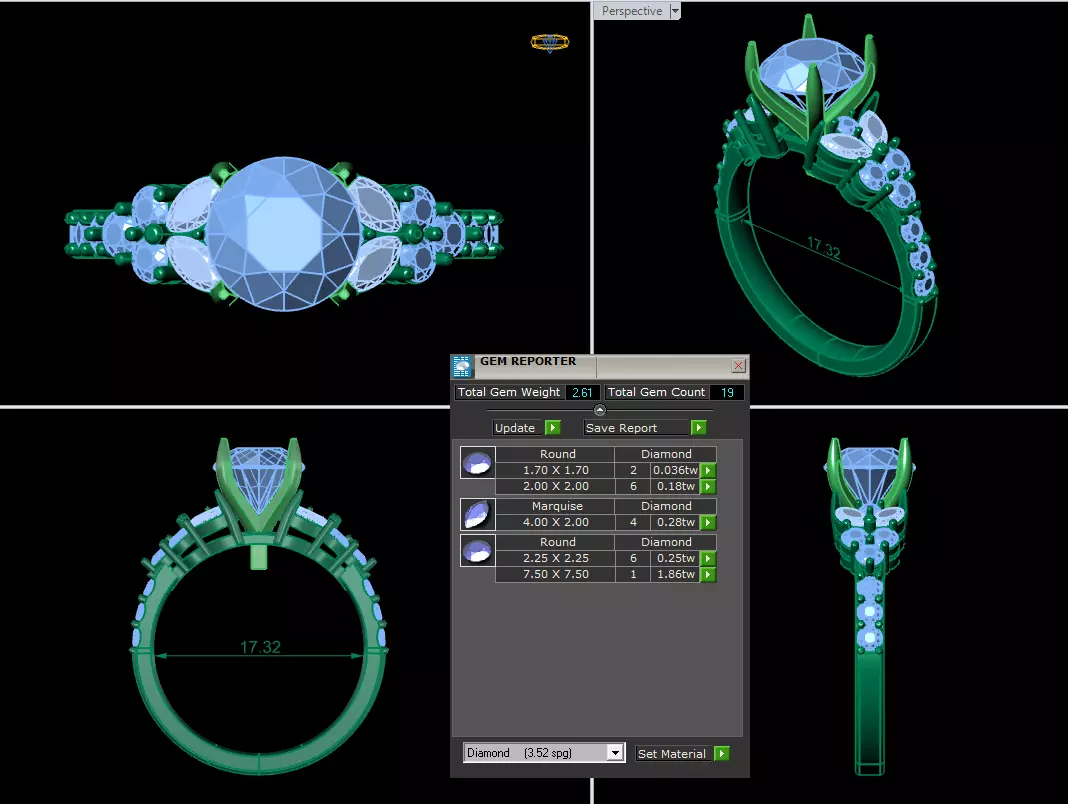 wedding rings engagement rings 3D print model