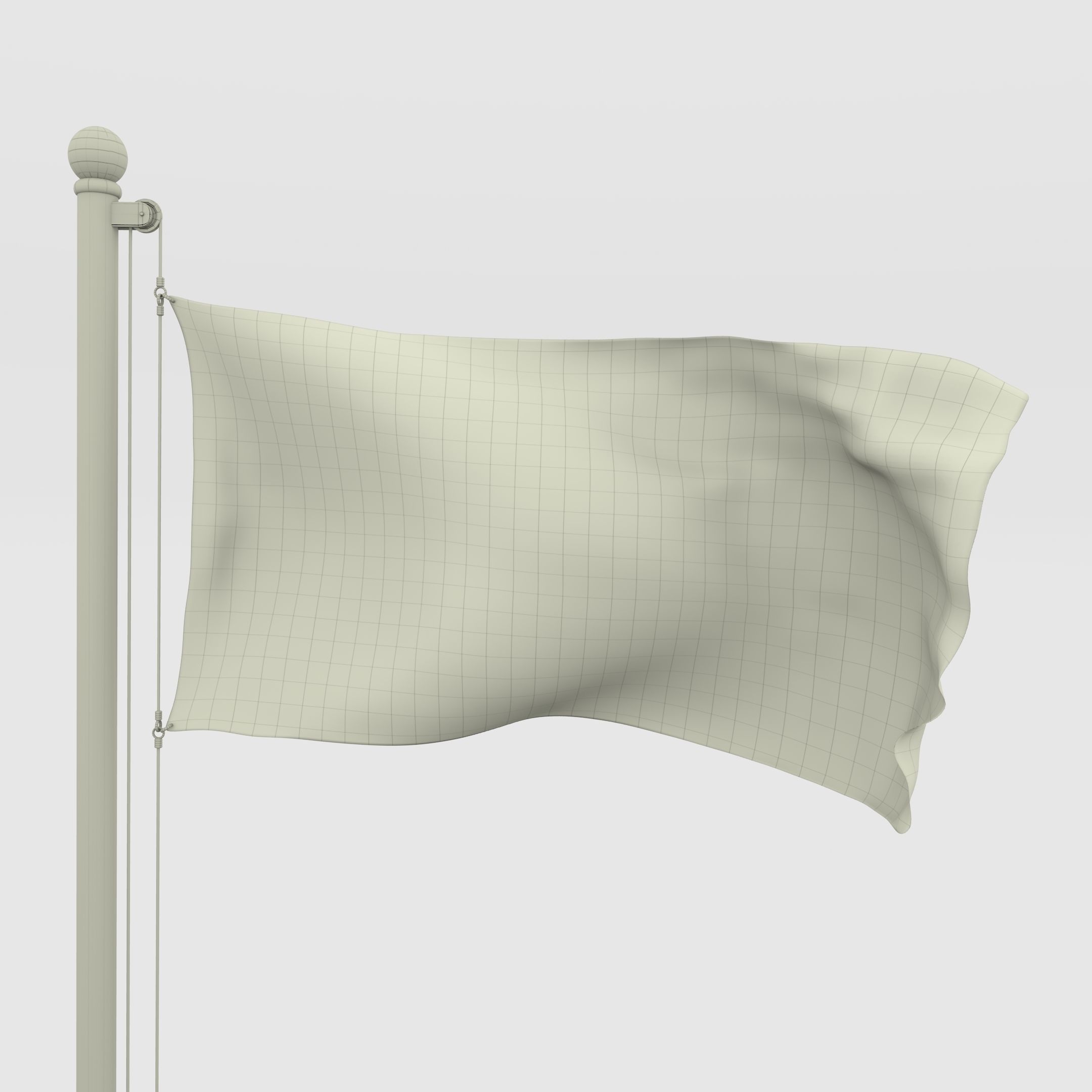 Animated Dominican Republic Flag Low-poly 3D model_10