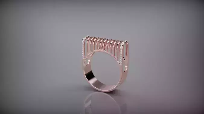 Jewelry ring woman gold rose architecture style beauty