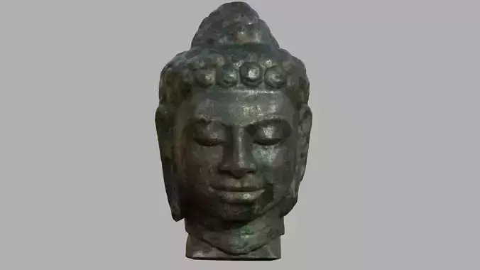 Buddha face sculpture statue hi poly