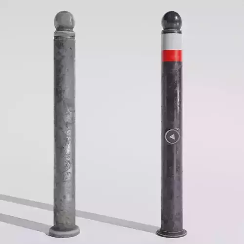 Realistic European Street Bollards