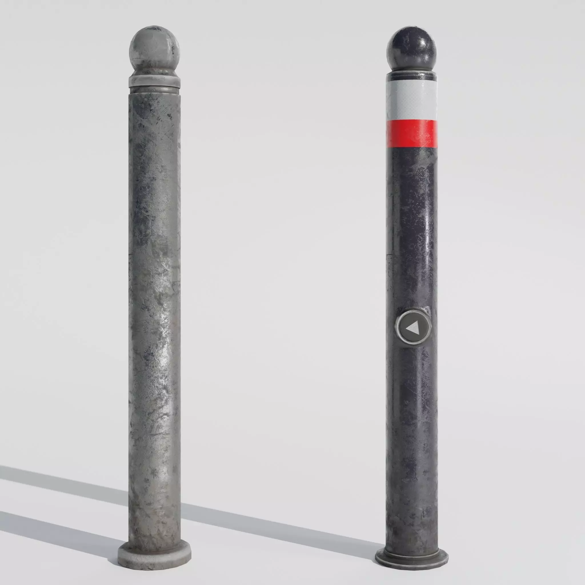 Realistic European Street Bollards Low-poly 3D model