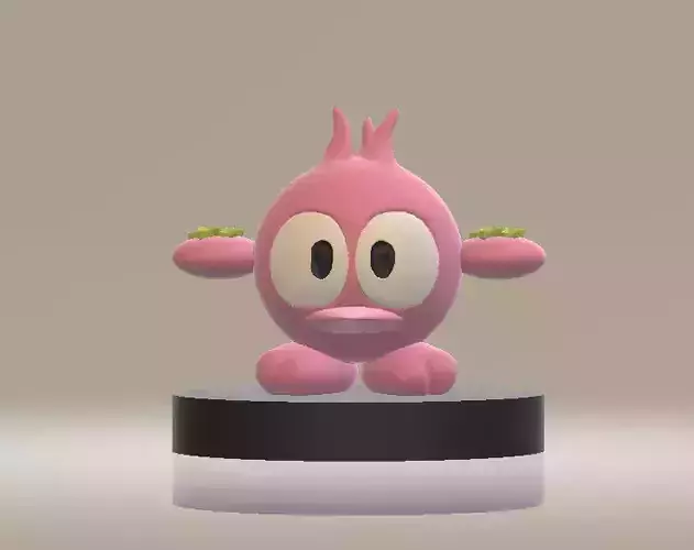 Pink Sprout Creature Cute 3D Printable Character Model