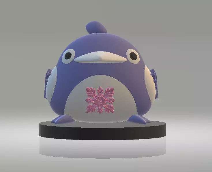Floral Belly Penguin Toy 3D Printable Model 3D print model