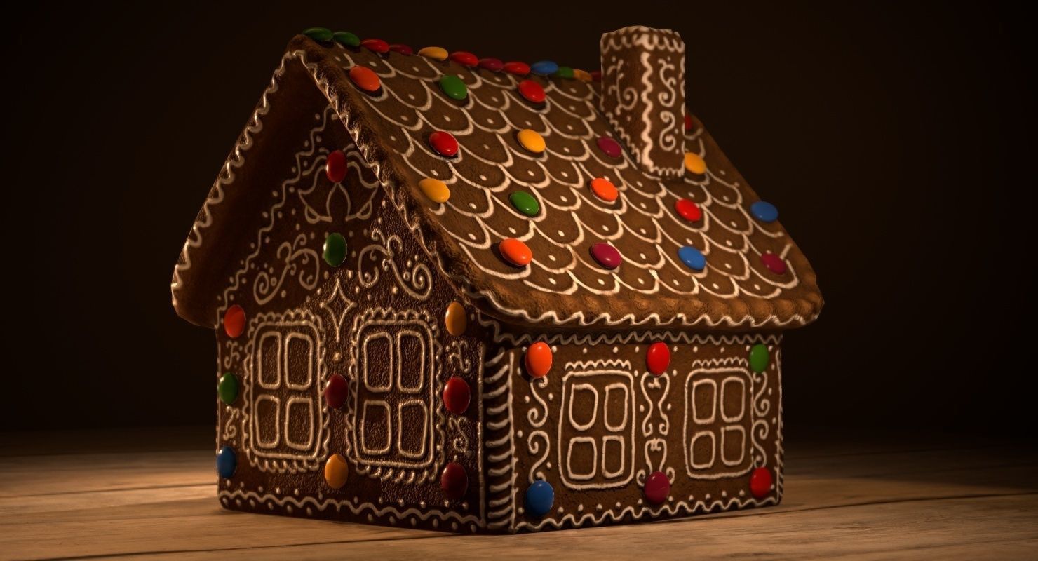 Gingerbread House 3D model_14