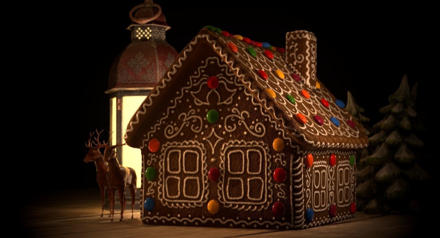 Gingerbread House 3D model_7