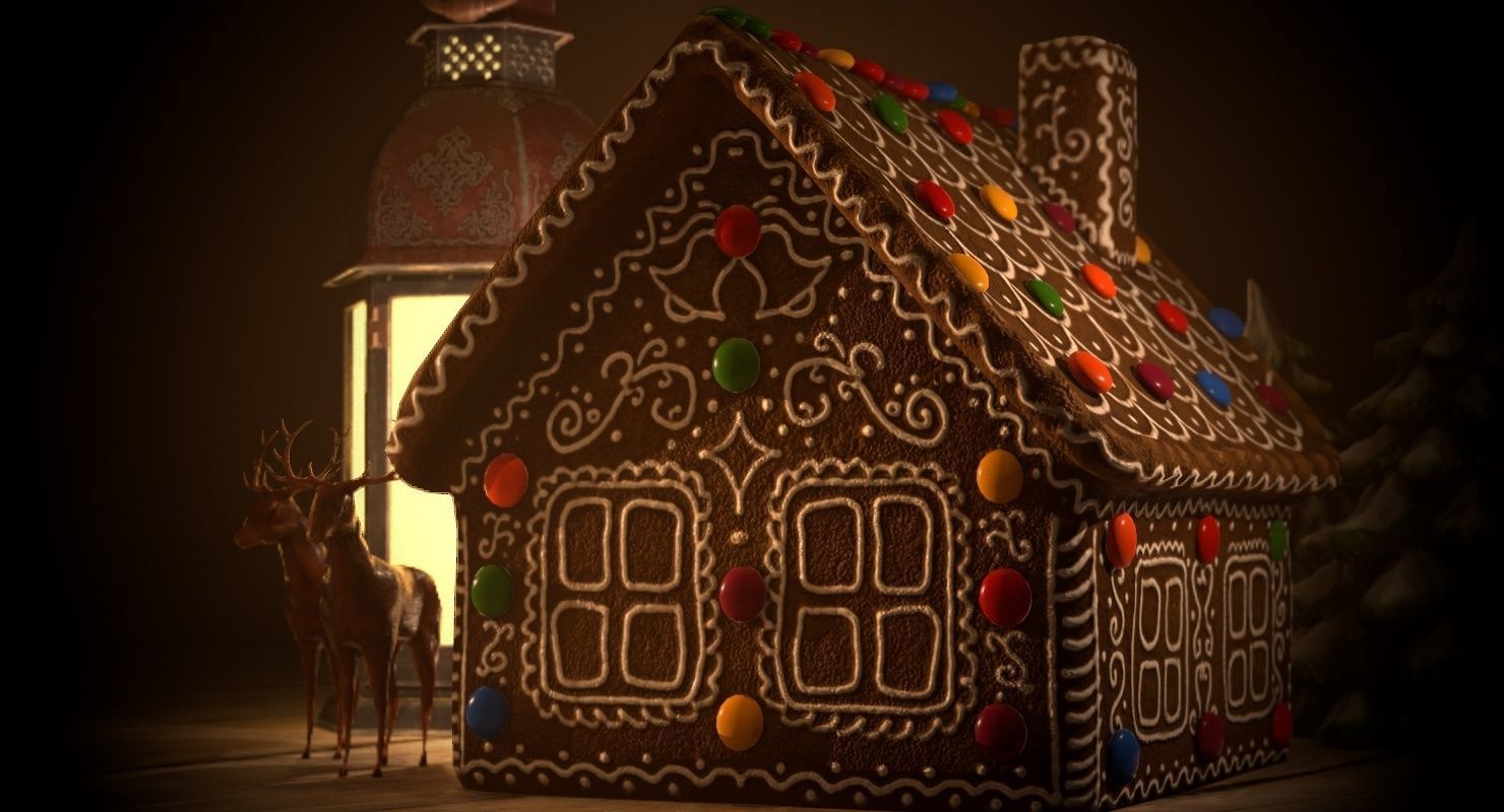 Gingerbread House 3D model_12