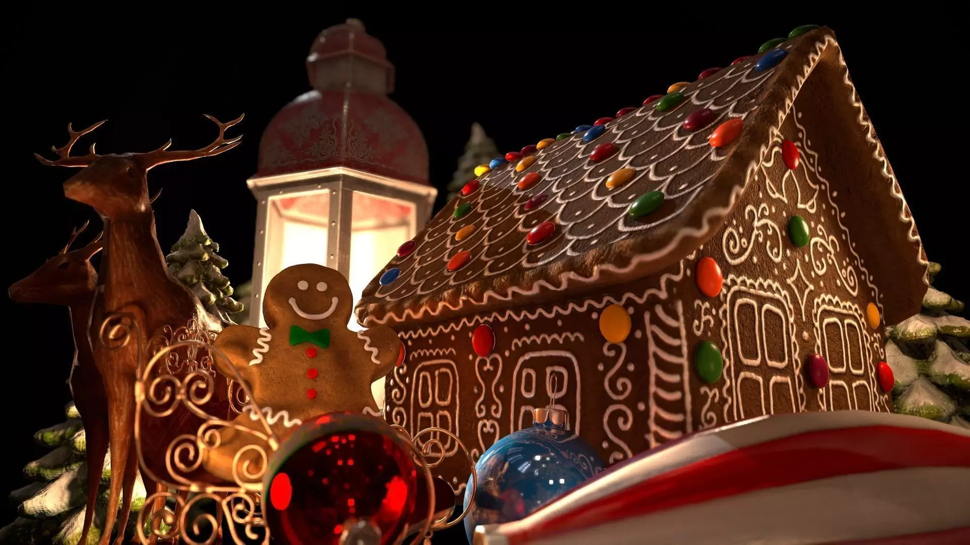 Gingerbread House 3D model_0