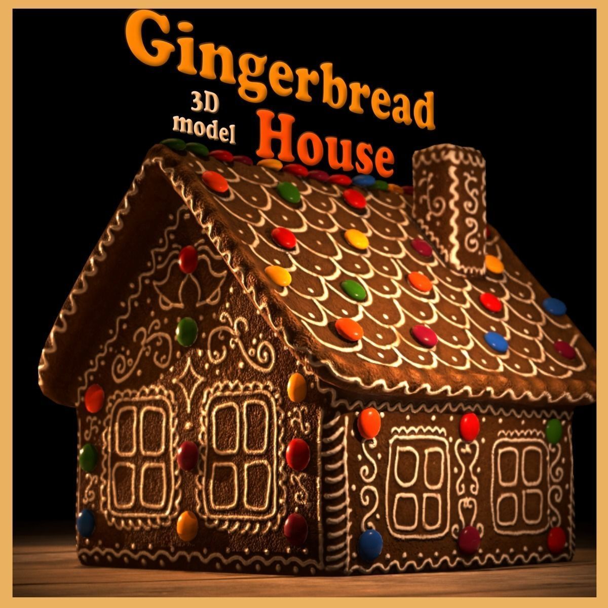 Gingerbread House 3D model_10