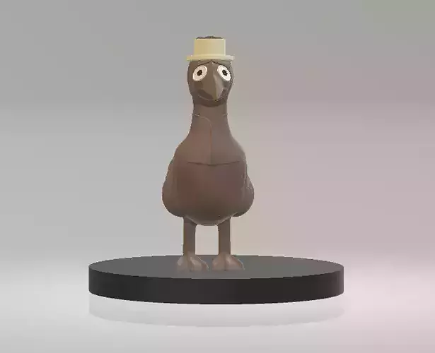 Gentleman Bird Toy with Hat 3D Printable Model