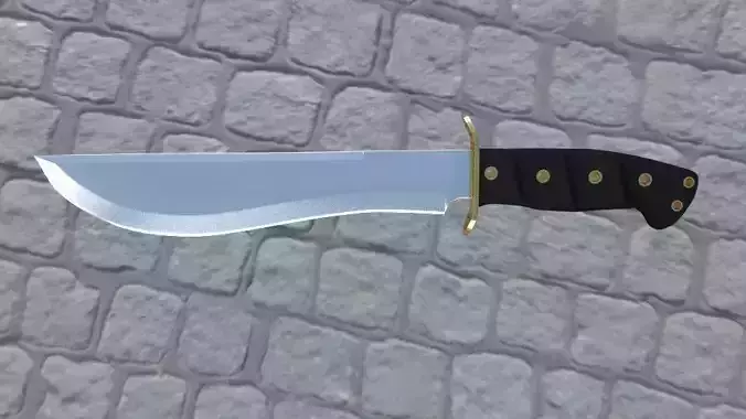 Knife on cobblestone street