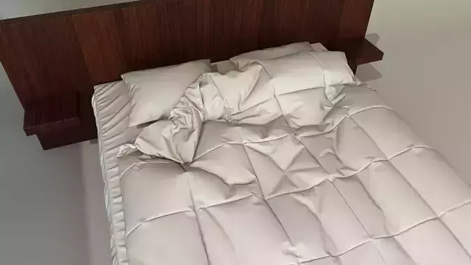 Bed with bedding 3D model