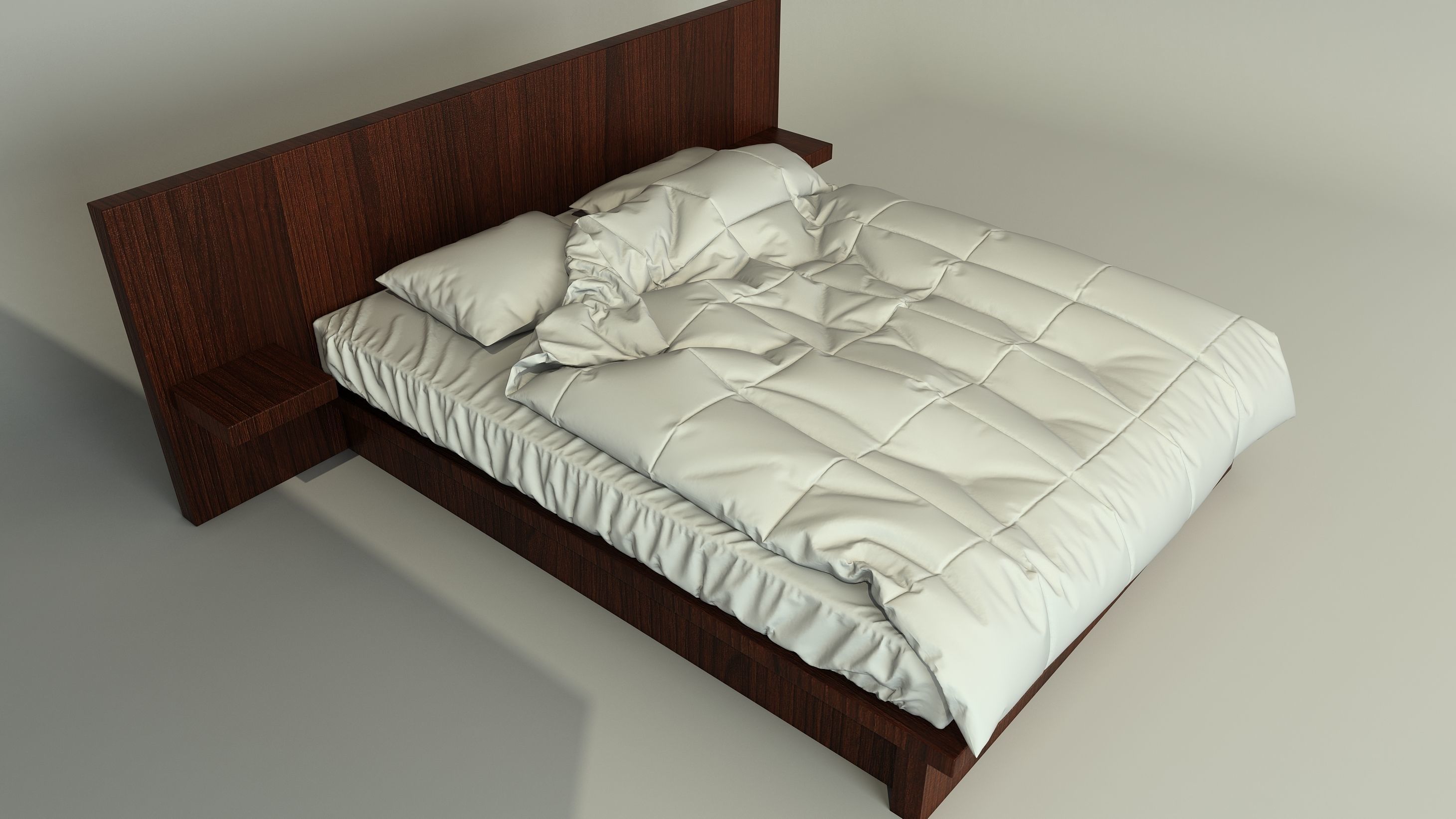 Bed with bedding 3D model_2