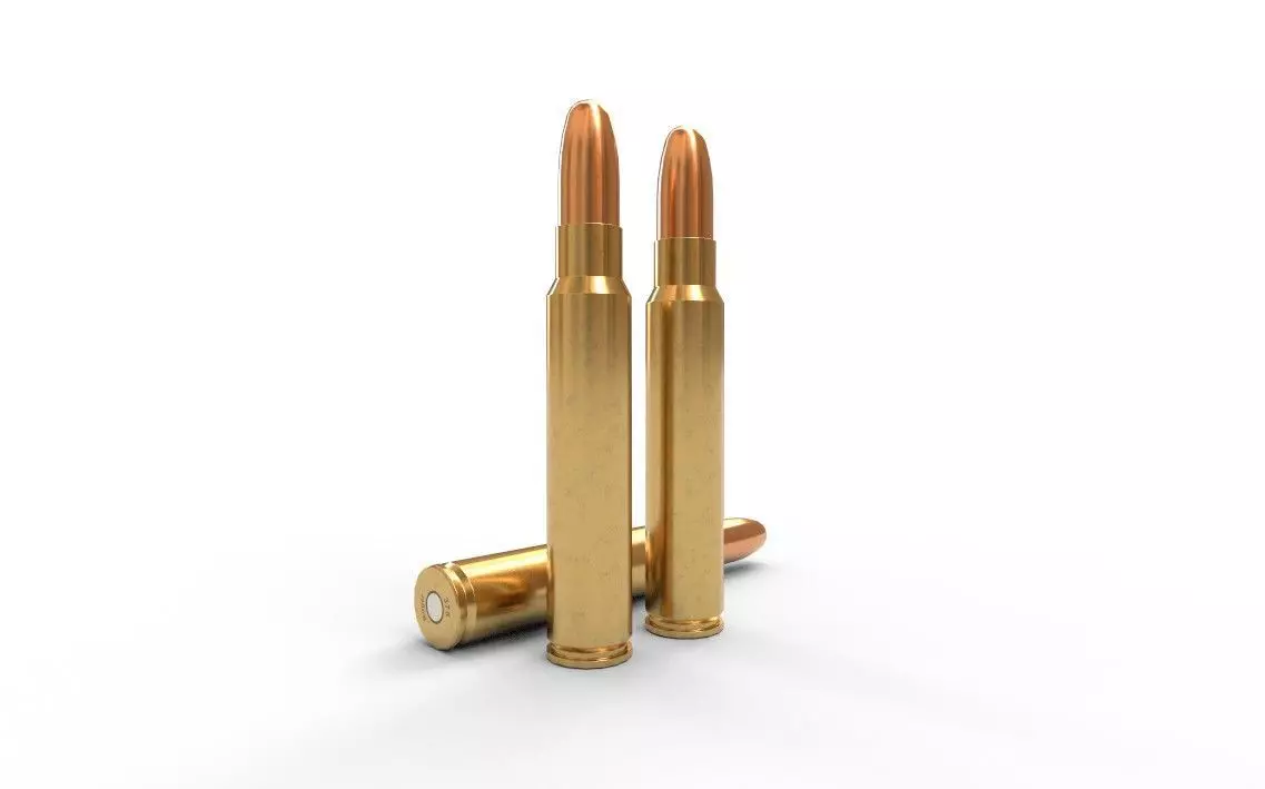 375 Ruger Ammo Low-poly 3D model
