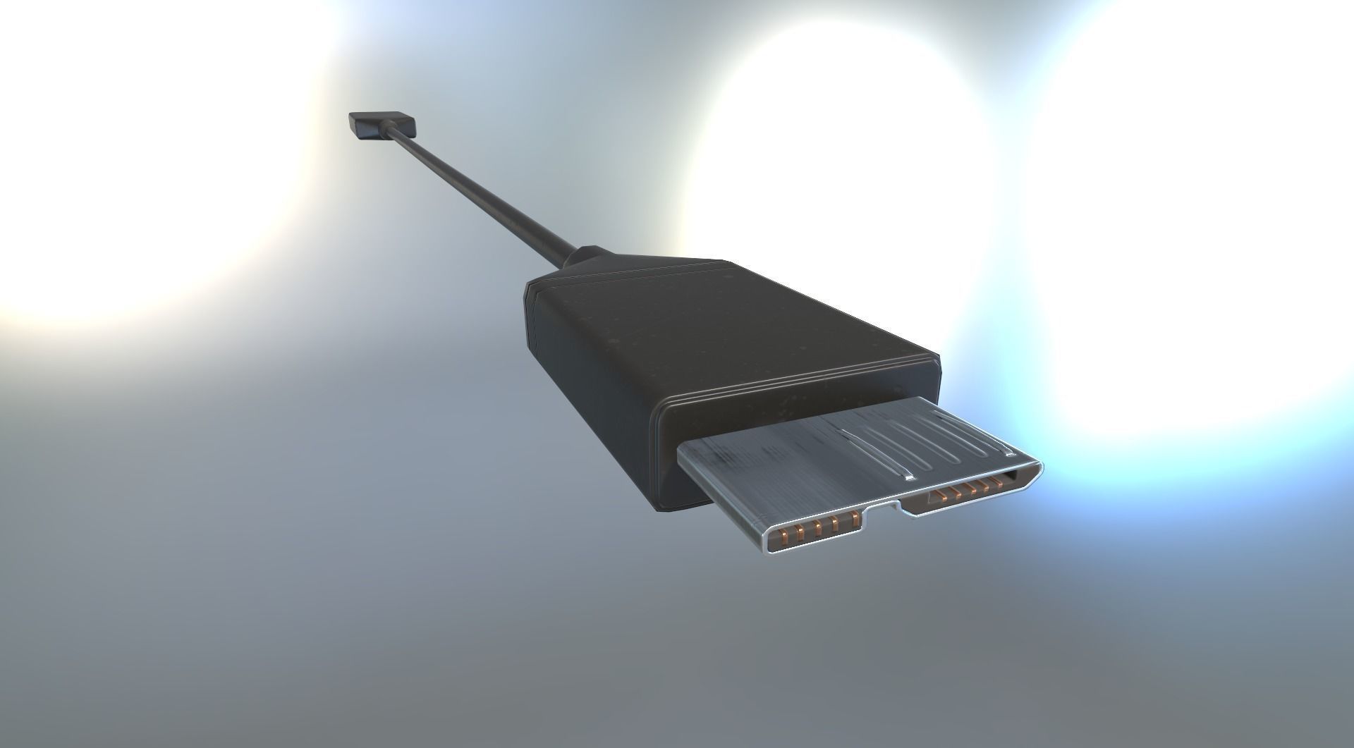 External HDD With USB Cable Rigged Plastic Version Low-poly 3D model_18