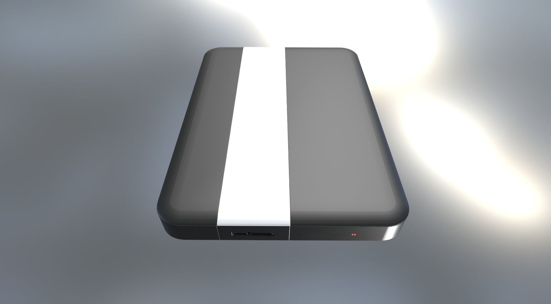 External HDD With USB Cable Rigged Plastic Version Low-poly 3D model_15