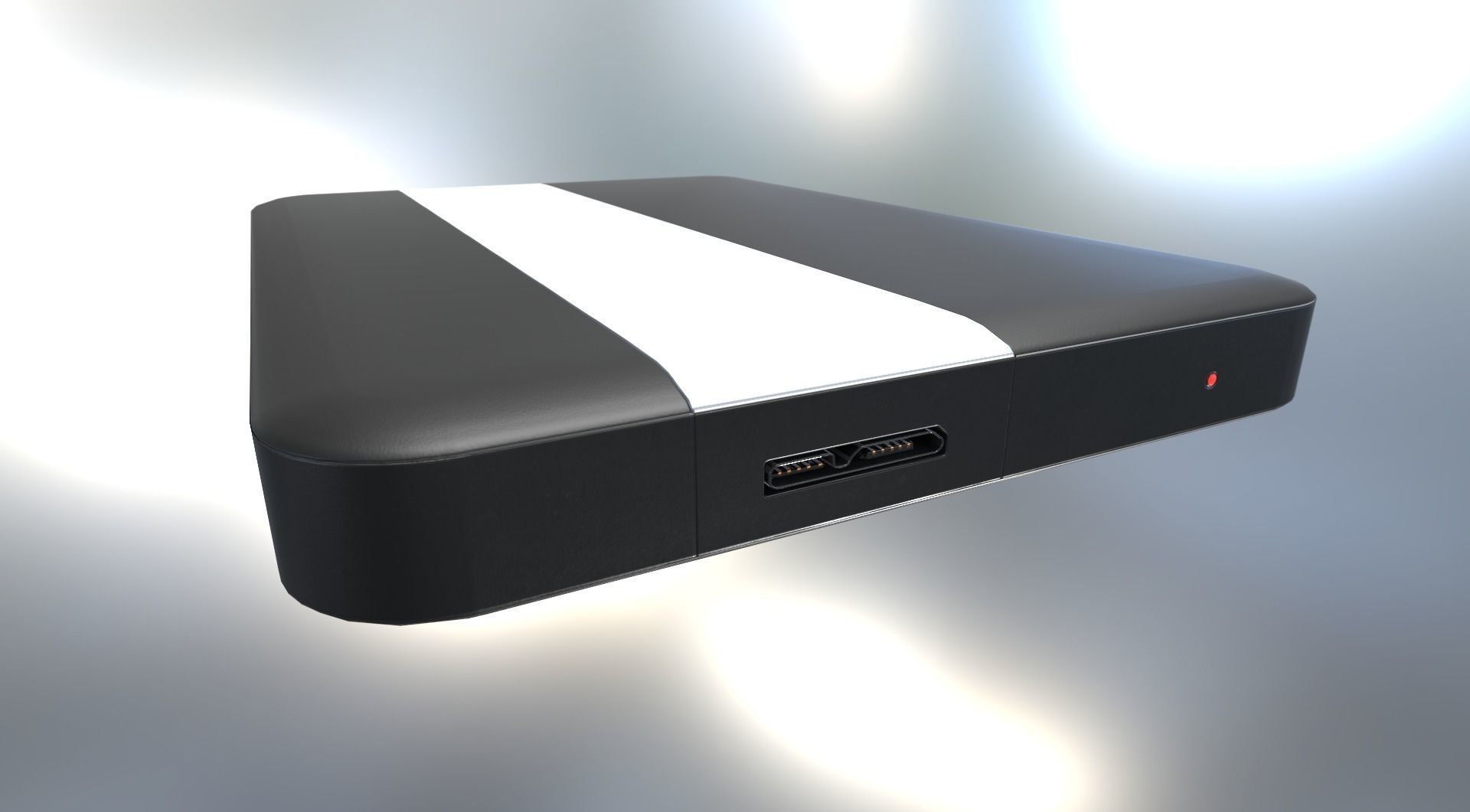 External HDD With USB Cable Rigged Plastic Version Low-poly 3D model_14