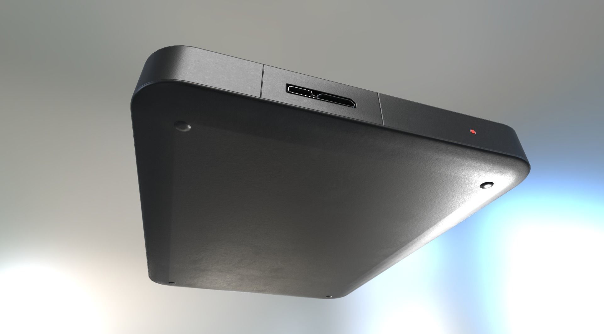 External HDD With USB Cable Rigged Plastic Version Low-poly 3D model_5