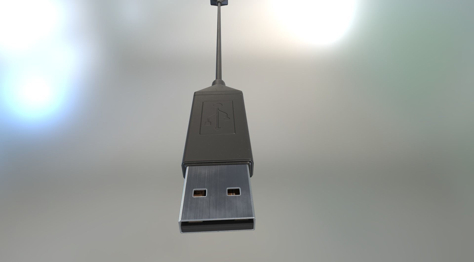 External HDD With USB Cable Rigged Plastic Version Low-poly 3D model_19