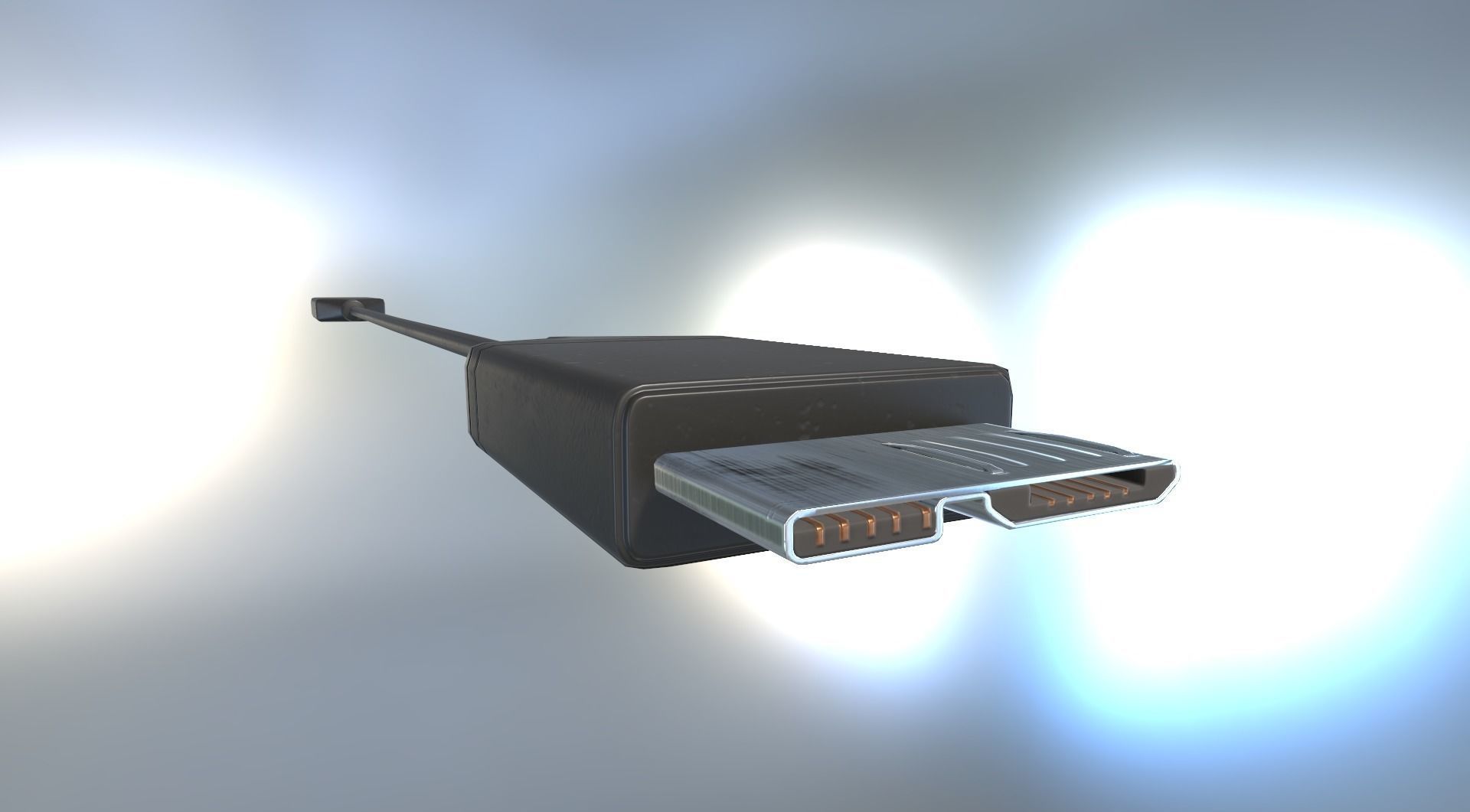 External HDD With USB Cable Rigged Plastic Version Low-poly 3D model_22