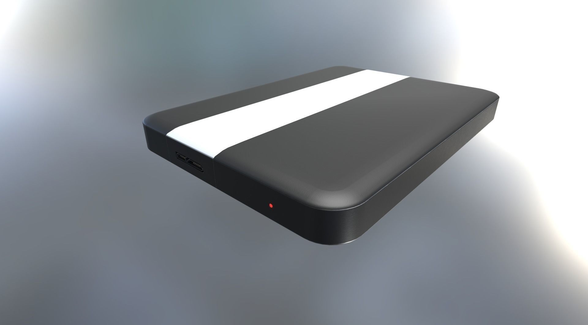 External HDD With USB Cable Rigged Plastic Version Low-poly 3D model_12