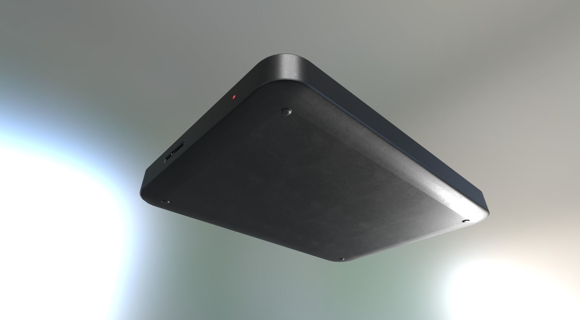 External HDD With USB Cable Rigged Plastic Version Low-poly 3D model_11