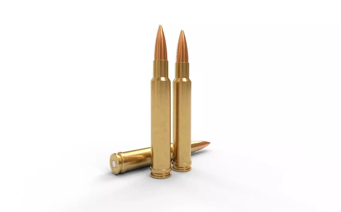 340 Weatherby Magnum Ammo Low-poly 3D model