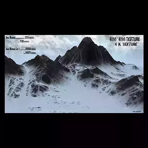 Snow Mountain Low-poly 3D model