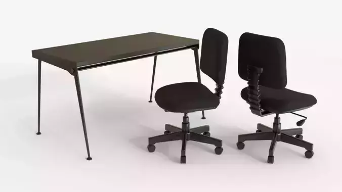 Modern Minimal Office Desk and Chair Set
