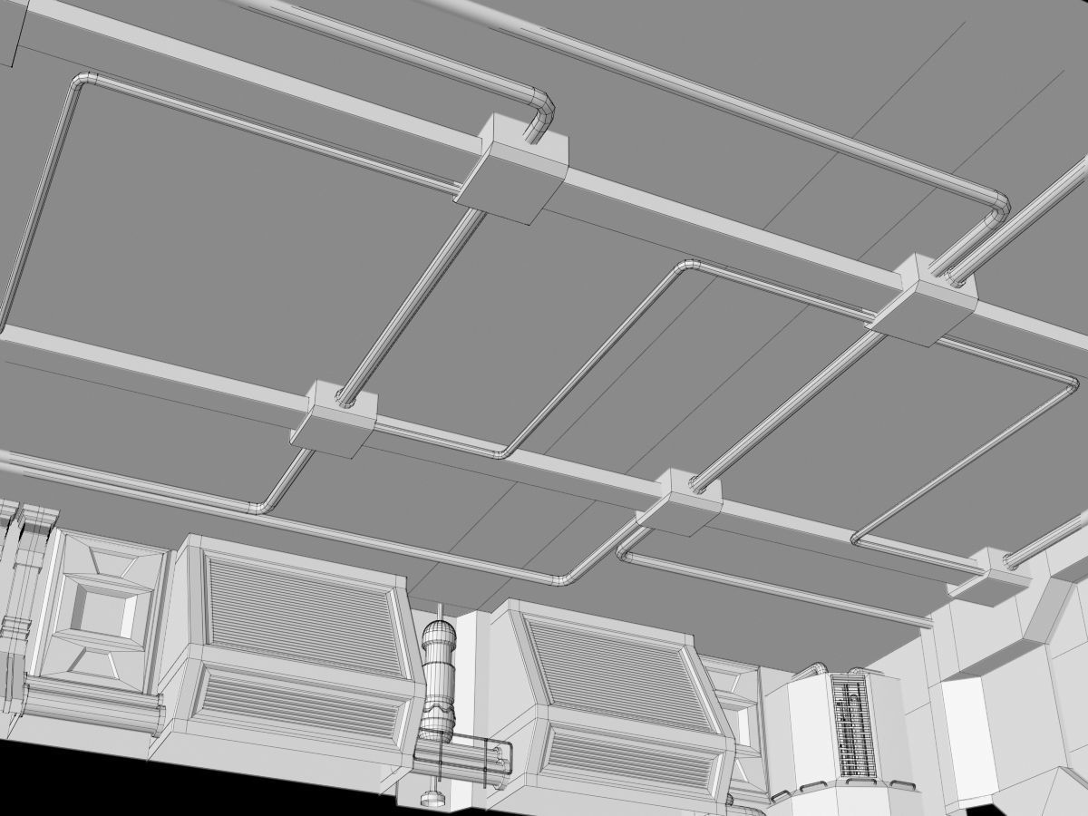 Low-Poly Sci-Fi Control Room Low-poly 3D model_25