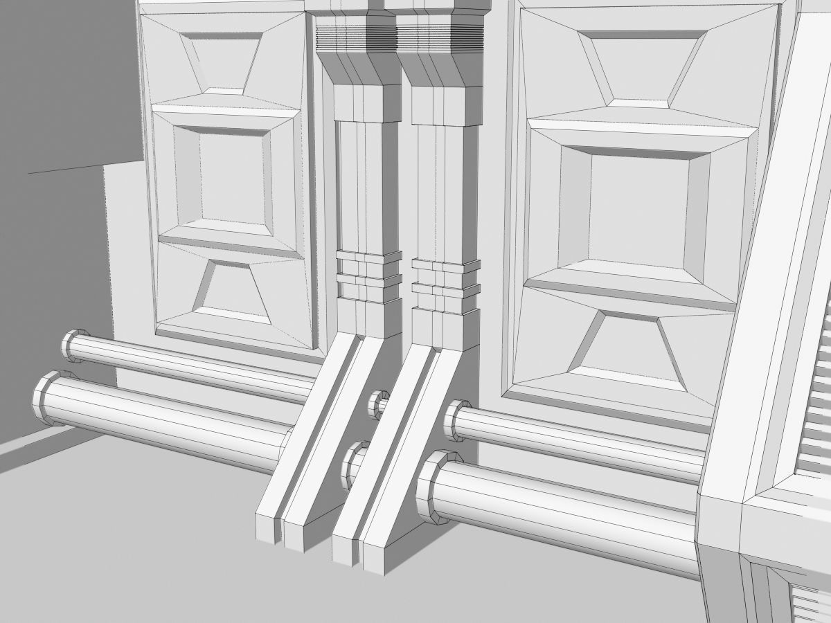 Low-Poly Sci-Fi Control Room Low-poly 3D model_22