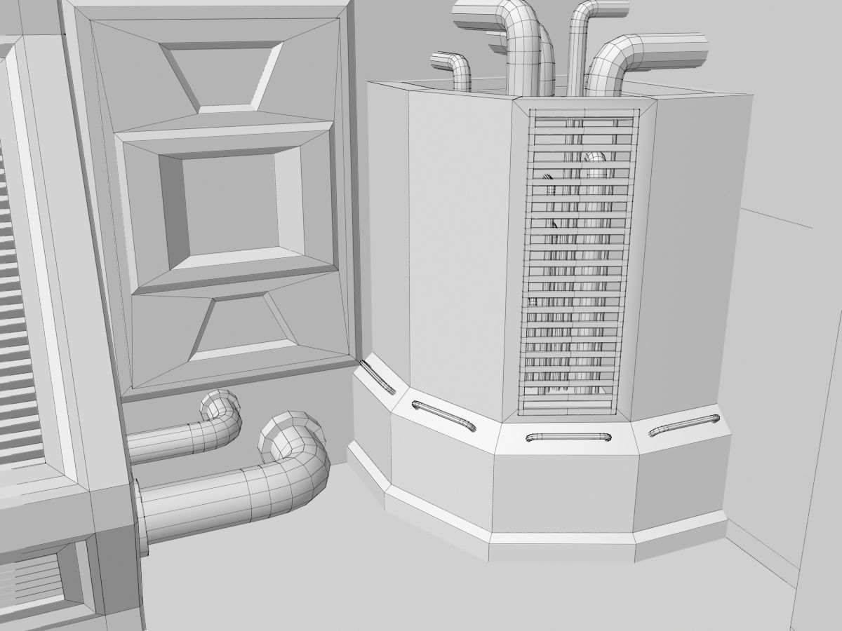 Low-Poly Sci-Fi Control Room Low-poly 3D model_18