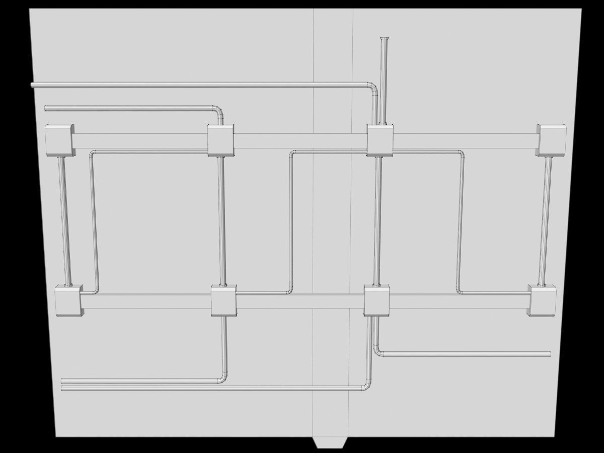 Low-Poly Sci-Fi Control Room Low-poly 3D model_27