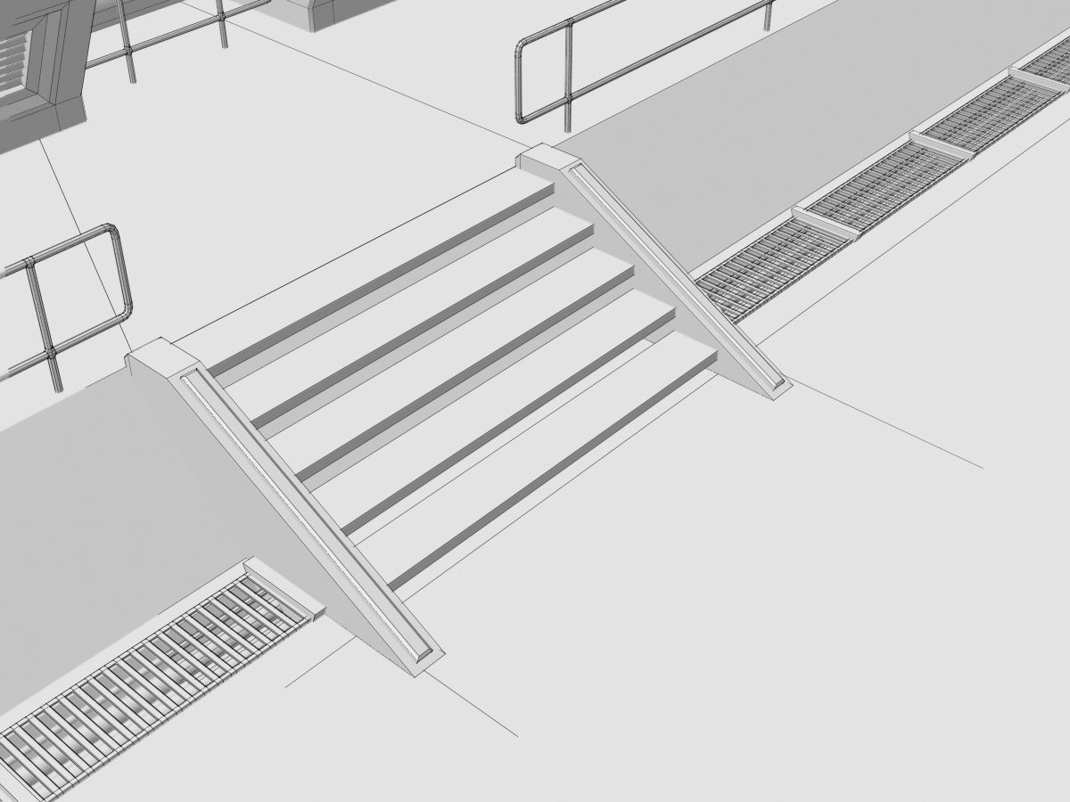 Low-Poly Sci-Fi Control Room Low-poly 3D model_23