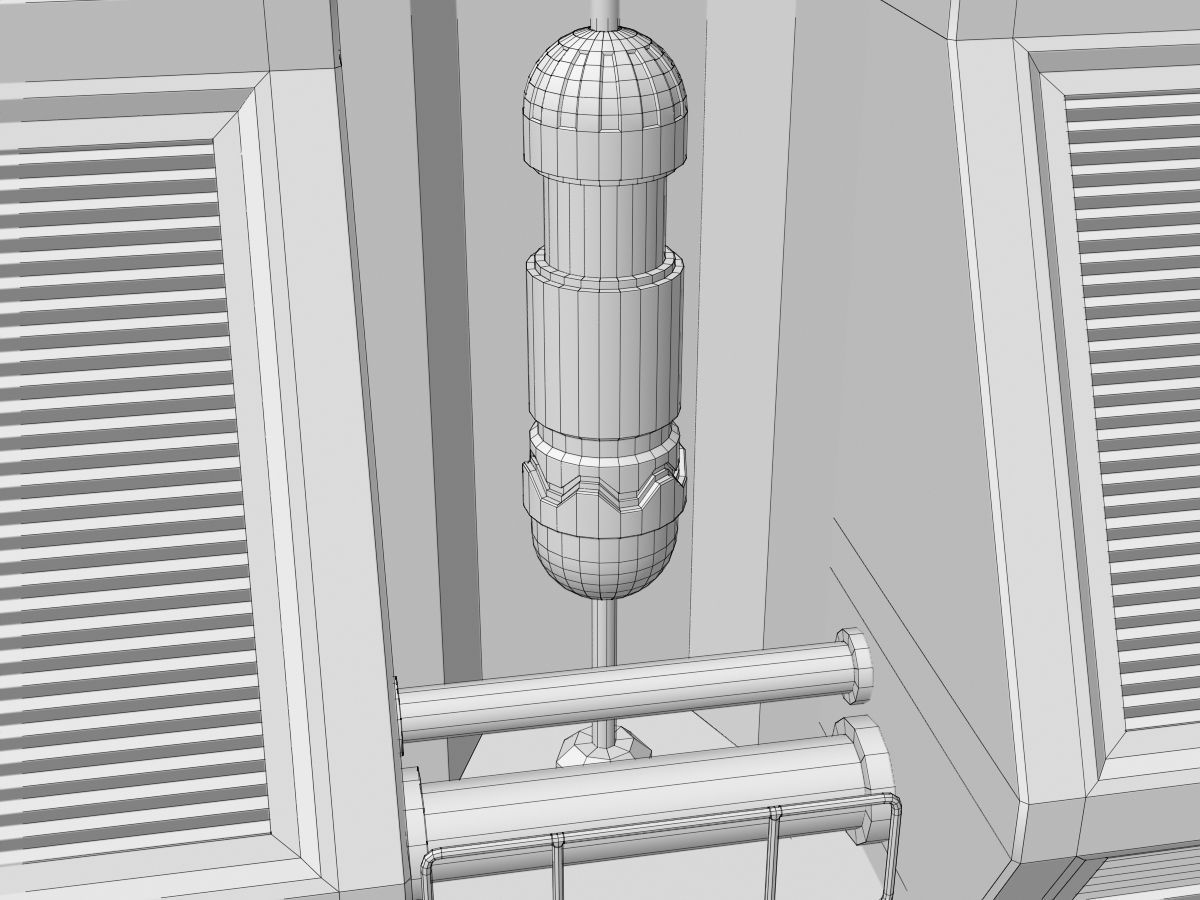 Low-Poly Sci-Fi Control Room Low-poly 3D model_19