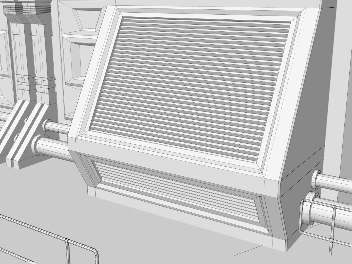 Low-Poly Sci-Fi Control Room Low-poly 3D model_21