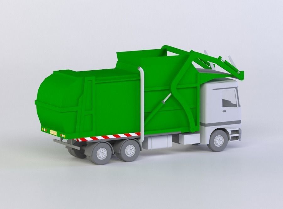 GARBAGE TRUCK 3D MODEL Low-poly 3D model_2