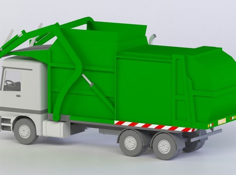 GARBAGE TRUCK 3D MODEL Low-poly 3D model_1
