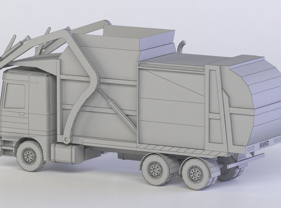 GARBAGE TRUCK 3D MODEL Low-poly 3D model_4