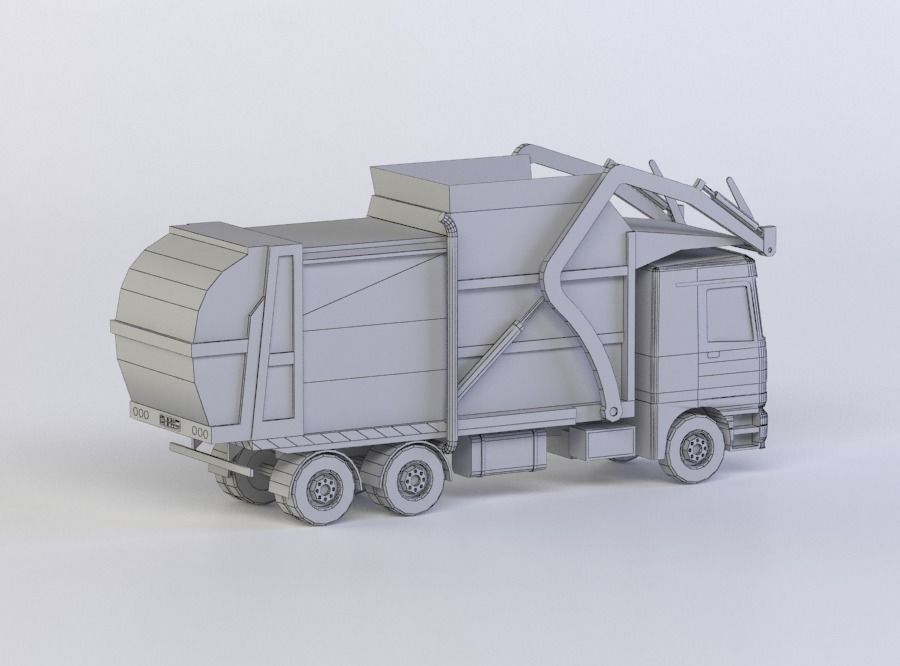 GARBAGE TRUCK 3D MODEL Low-poly 3D model_5